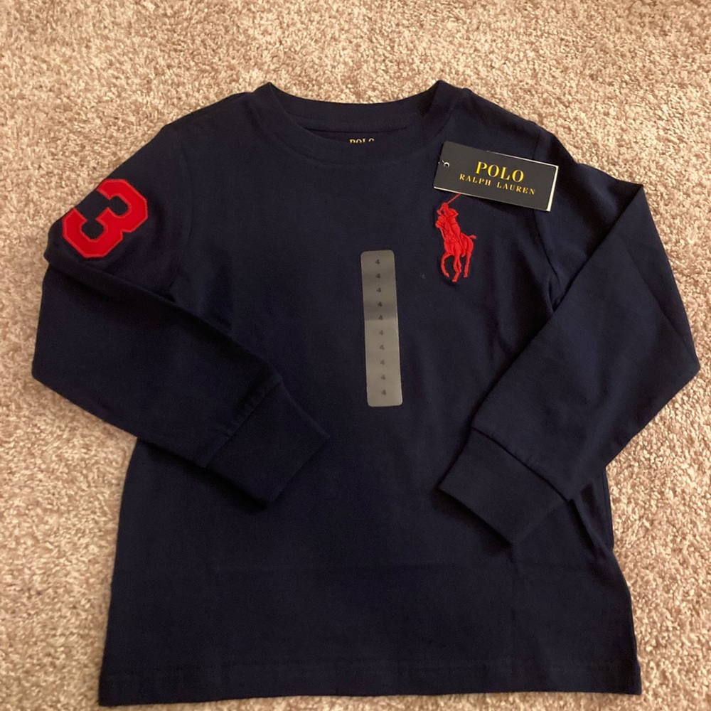 Polo by Ralph Lauren Kids' Navy Blue Long Sleeve Tee